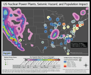 US Nuclear Power Plants, Seismic Hazard, and Population Impact