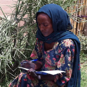 A woman in Ethiopia using the Financial Instruments tool