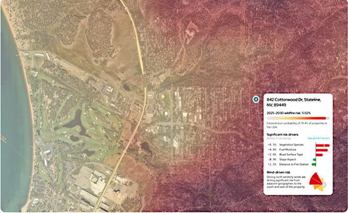 Bellwether’s wildfire prediction tool. 