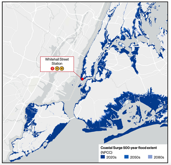 MTA Climate Resilience Roadmap Coastal Surge Map using NPCC analyses